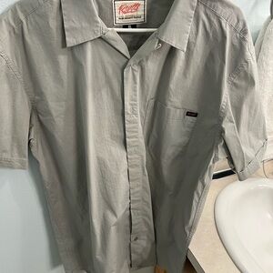 RSVLTS Men's Casual Gray Button Down Shirt